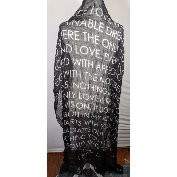 Alina Villasante I Am Love Black Semi Sheer Scarf/Shawl/Wrap - Picture 4 of 6